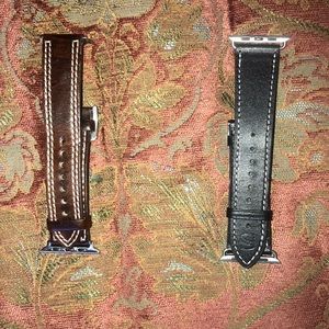 LEATHER APPLE WATCH BANDS (pair) for 42 mm